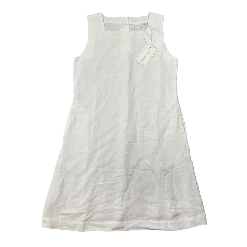 NWT Julia Amory Serena Linen Blend Sleeveless Shift Dress White Size XS